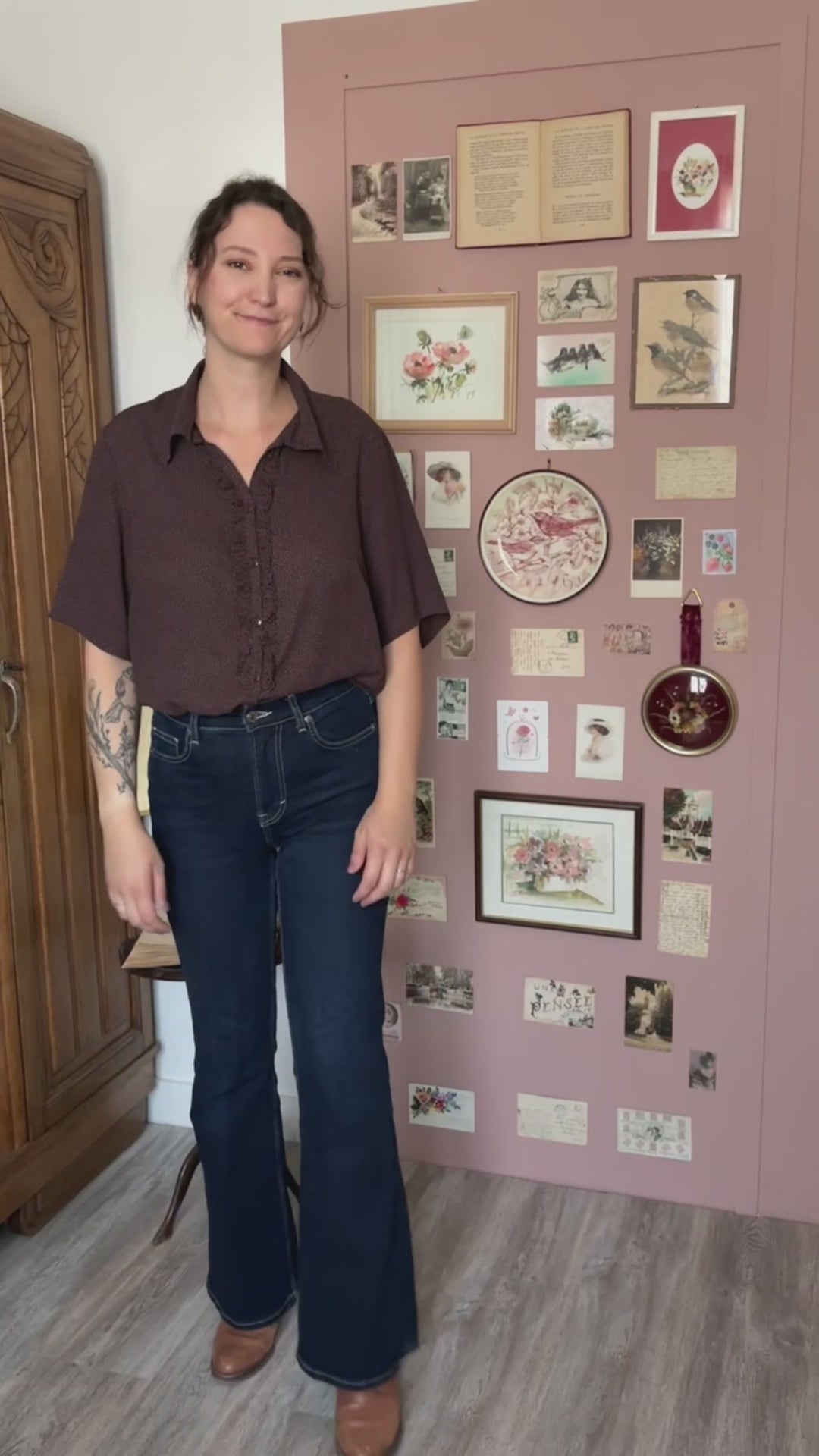 Chemisier fluide à petits pois Anne Weyburn – Du 42 au 46 – Vintage années 80/90
