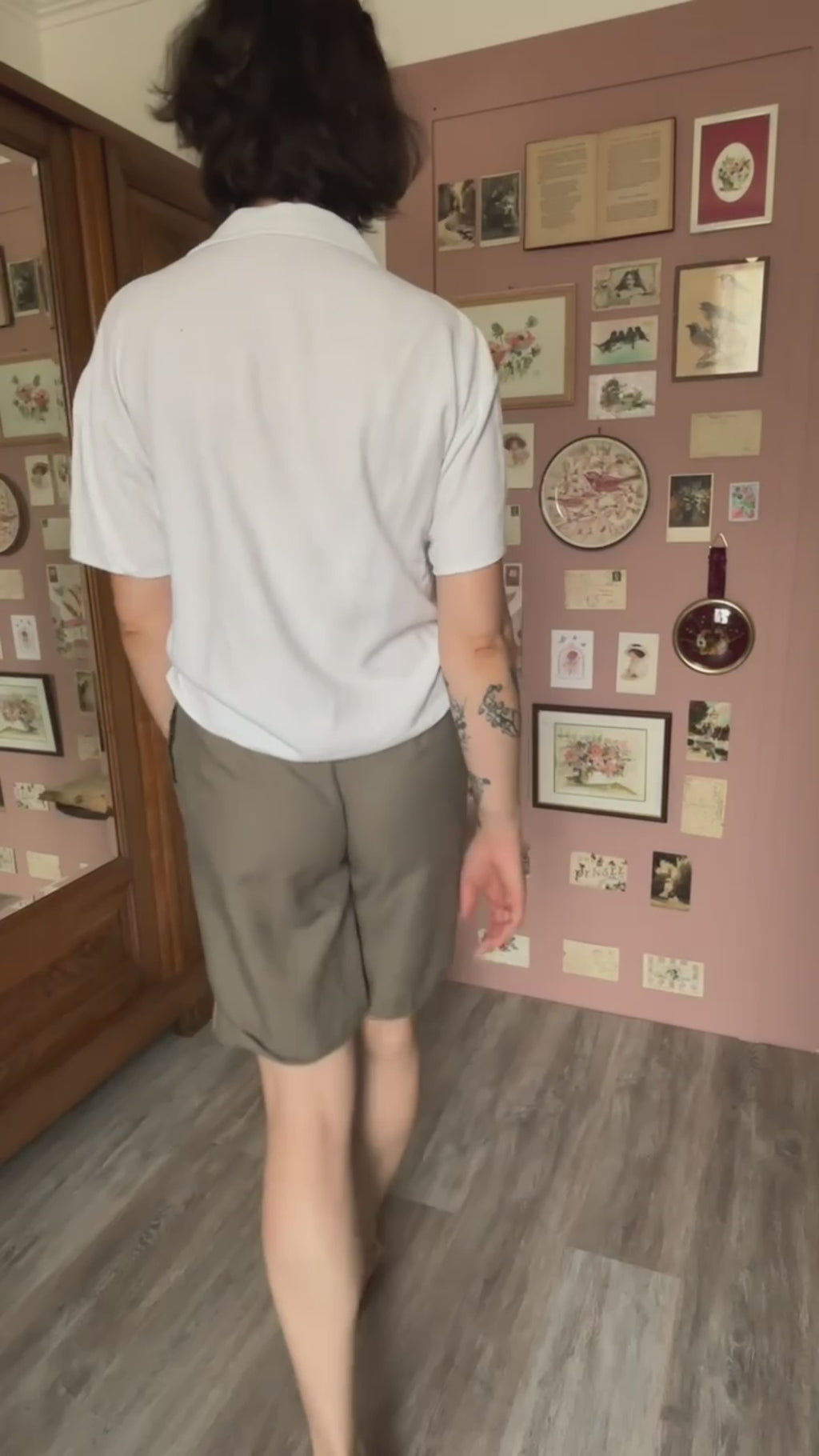 Short bermuda fluide en viscose et lin – T.36 – Vintage années 90