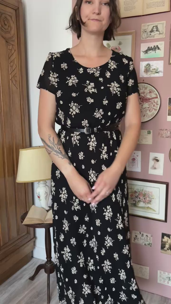 Robe longue fleurie – T.36/38 – Laura Ashley – Années 90/2000