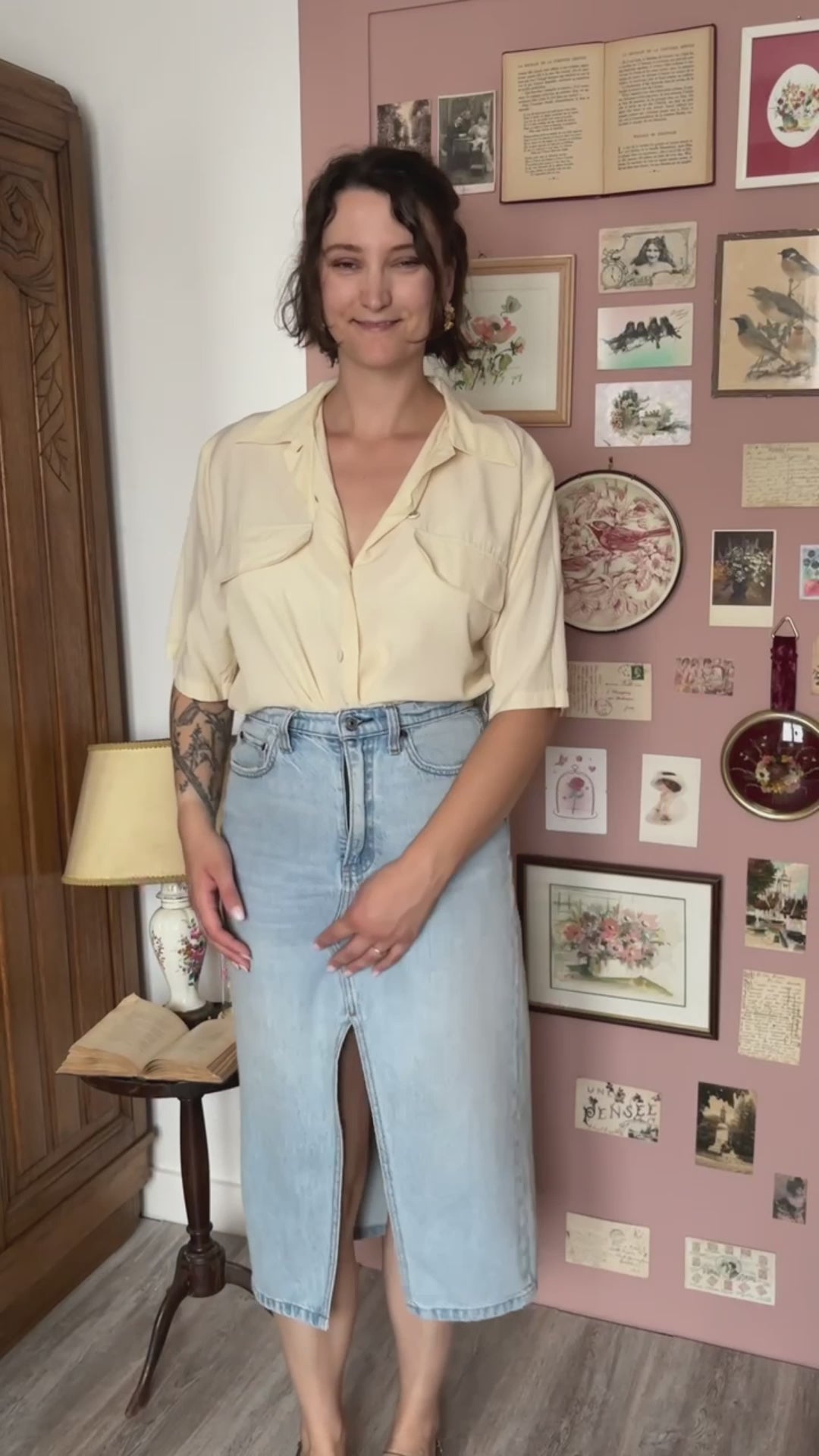 Vintage pastel yellow blouse – Size 14/16 - 80s/90s