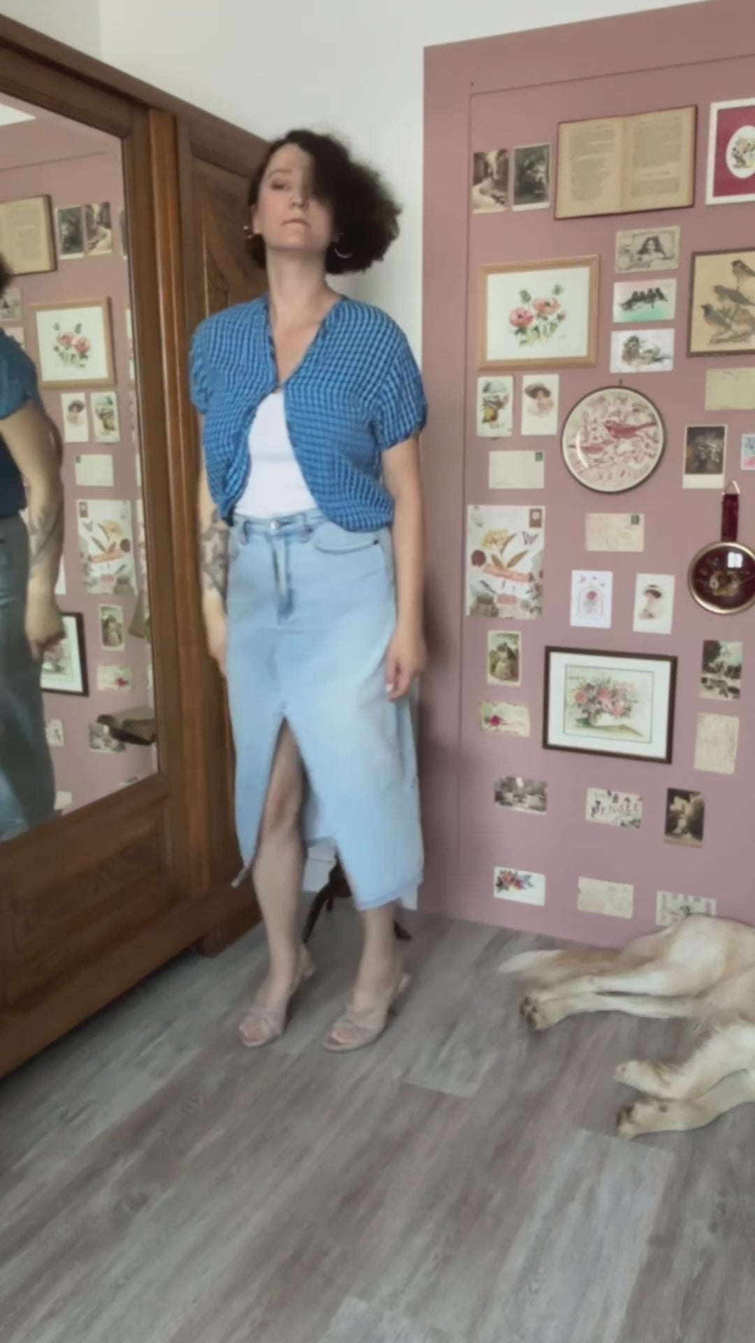 Boléro vichy bleu - T.38/40 Vintage années 2000