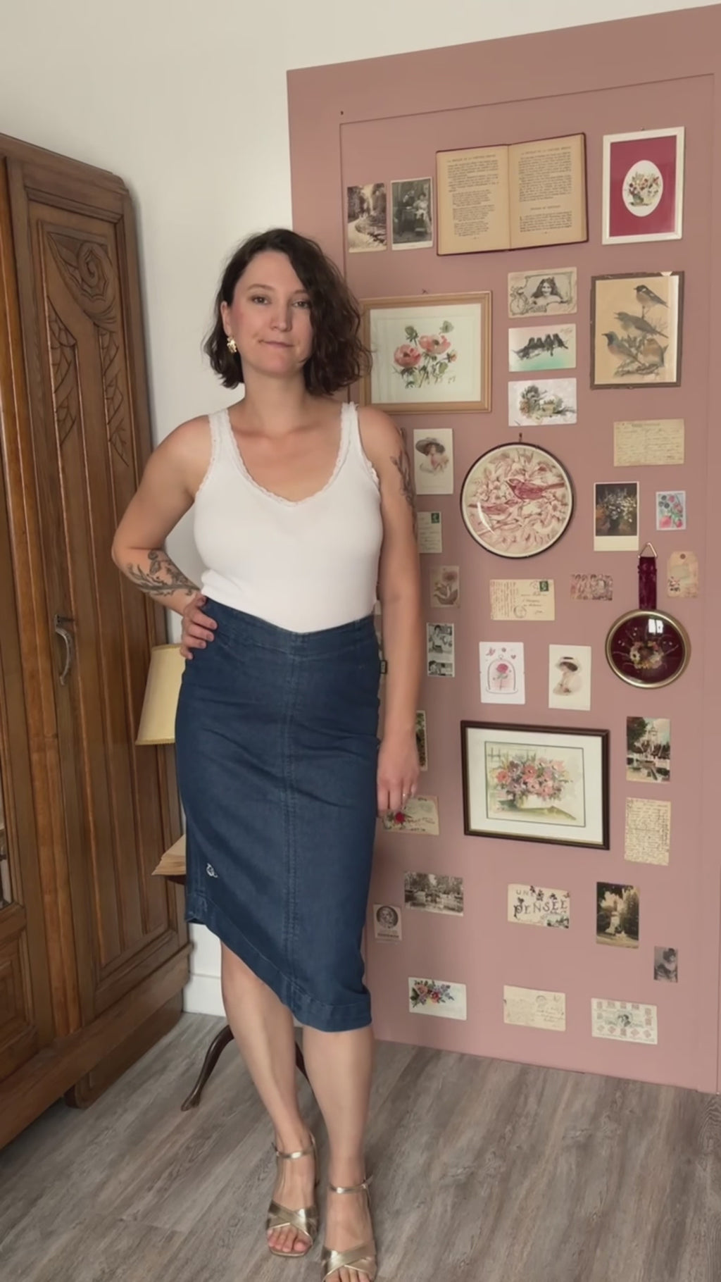 Jupe midi en denim DDP – Y2K – T.38/40 - Années 2000