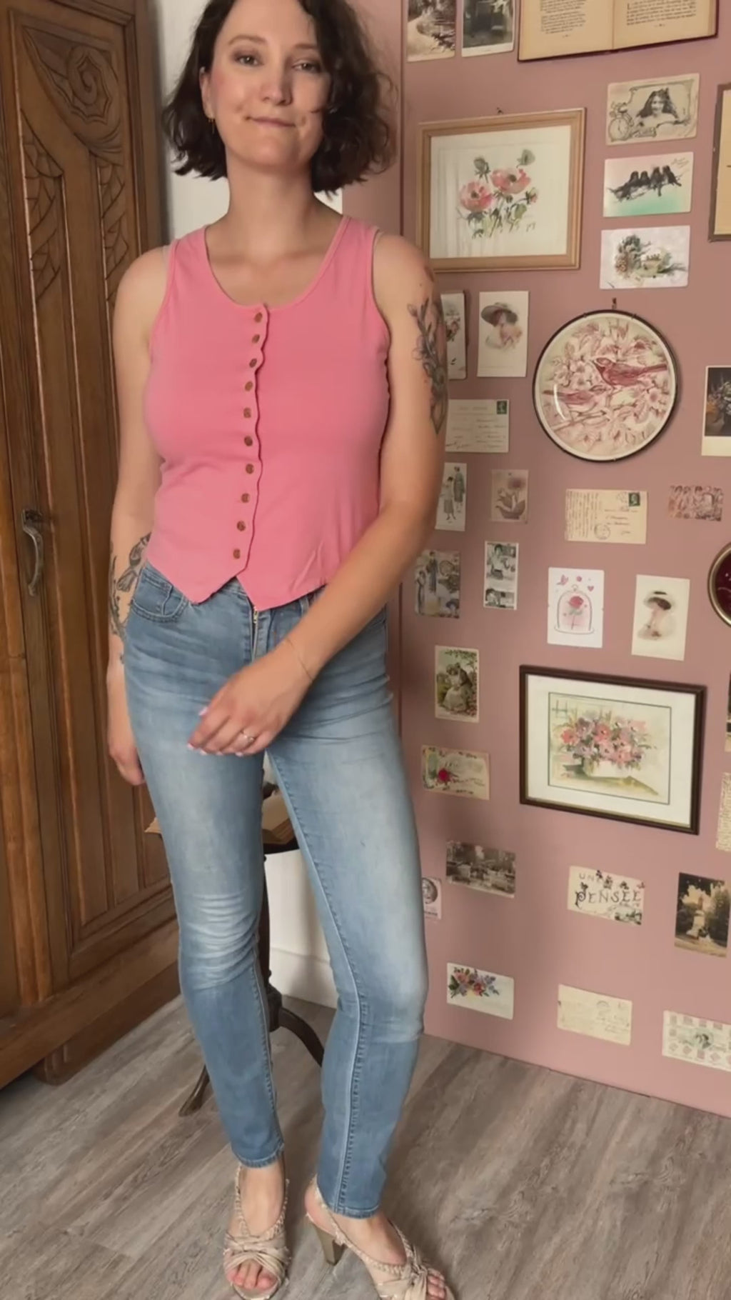 Débardeur rose bonbon MEXX – T. 36/38 – Vintage années 2000