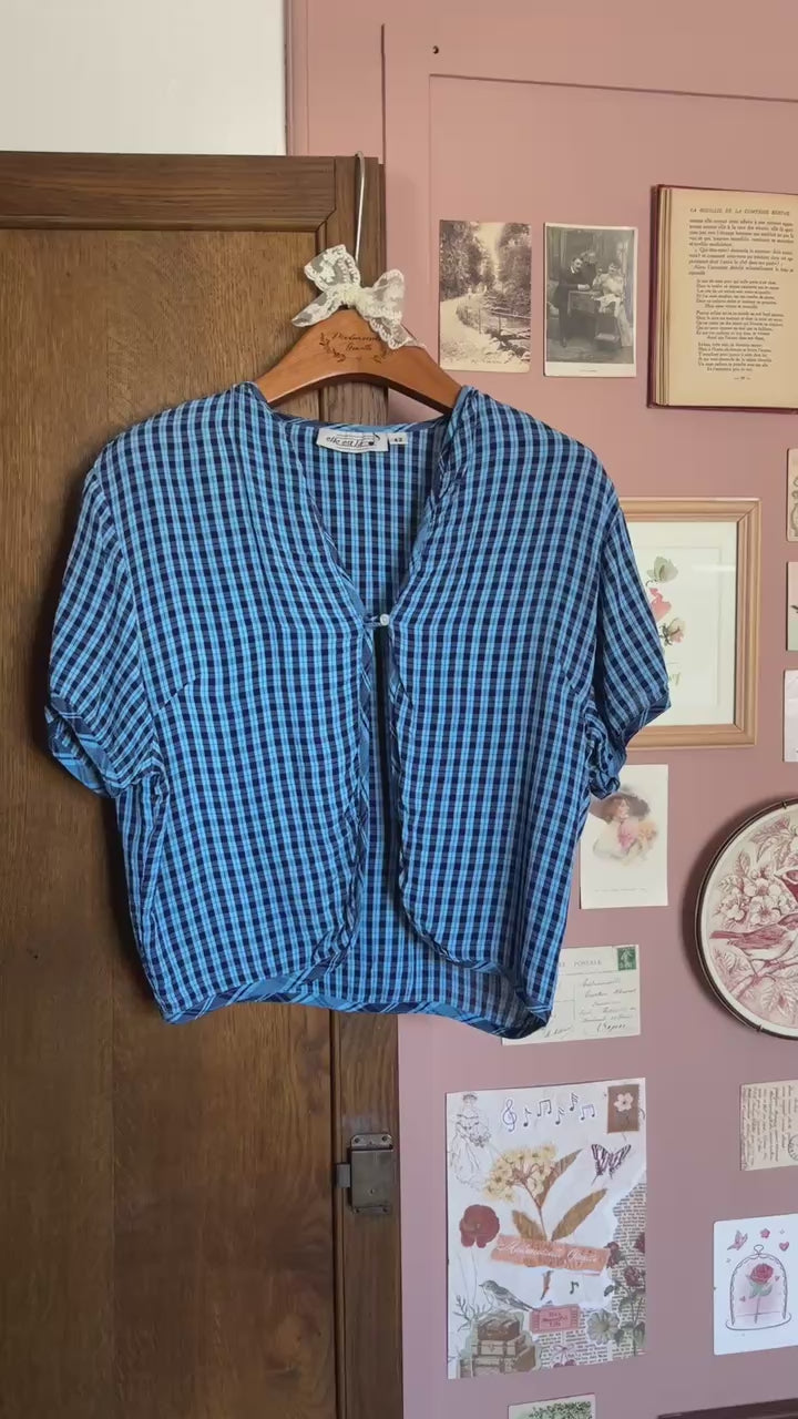 Boléro vichy bleu - T.38/40 Vintage années 2000