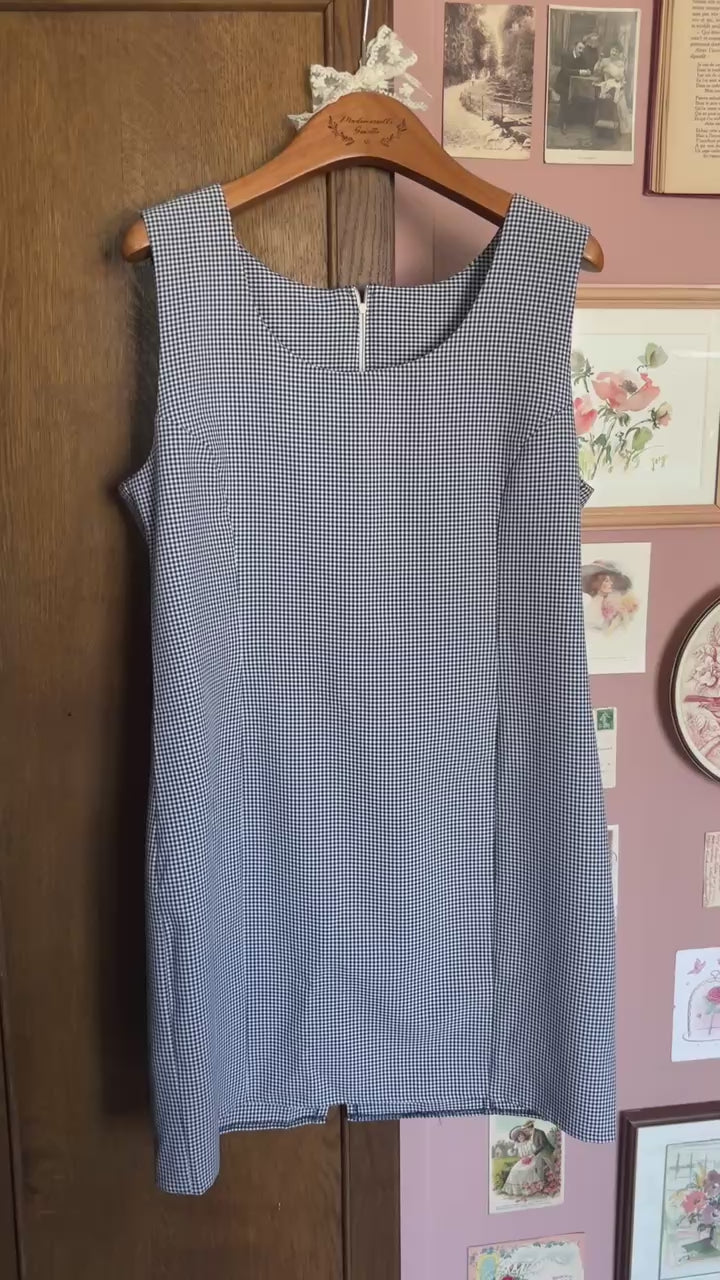 Robe droite vichy sans manches – T.40 - Vintage années 90